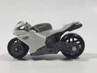 2010 Hot Wheels Ducati 1098R Motorcycle White Die Cast Toy Car Vehicle