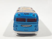 2003 Hot Wheels Work Crewsers Surfin' School Bus Blue Die Cast Toy Car Vehicle