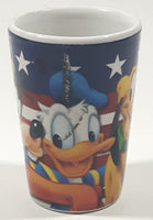 Disney Jerry Leigh American Flag with Mickey Minnie Donald Pluto and Goofy 2 1/2" Tall Shot Glass