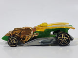 2010 Hot Wheels Insectirides Draggin' Tail Green and Chrome Gold Die Cast Toy Car Vehicle