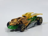 2010 Hot Wheels Insectirides Draggin' Tail Green and Chrome Gold Die Cast Toy Car Vehicle