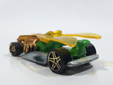 2010 Hot Wheels Insectirides Draggin' Tail Green and Chrome Gold Die Cast Toy Car Vehicle