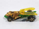 2010 Hot Wheels Insectirides Draggin' Tail Green and Chrome Gold Die Cast Toy Car Vehicle