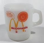 Vintage Anchor Hocking Fire King McDonald's "Good Morning Canada" White Milk Glass Coffee Mug Cup