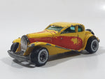 1986 Hot Wheels '37 Bugatti Yellow and Red Die Cast Toy Classic Luxury Car Vehicle