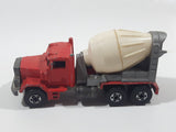 1989 Hot Wheels Peterbilt Cement Mixer Truck Red Die Cast Toy Car Vehicle