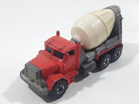 1989 Hot Wheels Peterbilt Cement Mixer Truck Red Die Cast Toy Car Vehicle