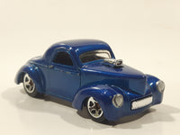 2009 Hot Wheels Custom 41 Willys Coupe Metalflake Blue Die Cast Toy Classic Car Vehicle