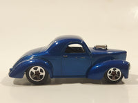 2009 Hot Wheels Custom 41 Willys Coupe Metalflake Blue Die Cast Toy Classic Car Vehicle