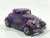 1989 Hot Wheels Classics 3-Window '34 Purple Die Cast Toy Car Hot Rod Vehicle