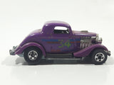 1989 Hot Wheels Classics 3-Window '34 Purple Die Cast Toy Car Hot Rod Vehicle