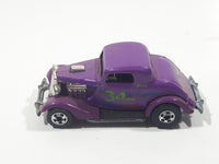 1989 Hot Wheels Classics 3-Window '34 Purple Die Cast Toy Car Hot Rod Vehicle