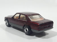 1994 Hot Wheels Mercedes 380 SEL Metalflake Dark Red Die Cast Toy Luxury Car Vehicle