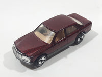 1994 Hot Wheels Mercedes 380 SEL Metalflake Dark Red Die Cast Toy Luxury Car Vehicle