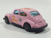 Vintage Yatming No. 1009 Volkswagen Beetle Big Smile Pink Die Cast Toy Car Vehicle