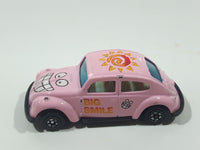 Vintage Yatming No. 1009 Volkswagen Beetle Big Smile Pink Die Cast Toy Car Vehicle