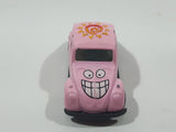 Vintage Yatming No. 1009 Volkswagen Beetle Big Smile Pink Die Cast Toy Car Vehicle