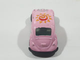 Vintage Yatming No. 1009 Volkswagen Beetle Big Smile Pink Die Cast Toy Car Vehicle