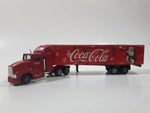 Coca Cola Santa Claus Christmas Themed Semi Truck and Trailer Red Die Cast Toy Car Vehicle