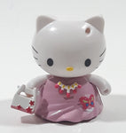 2003 Bandi Sanrio Hello Kitty Collection Fashion Dress Kitty 1 7/8" Tall Toy Figure with Removable Snap On Clothes and Picnic Basket Accessory