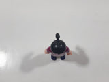 1995 Geobra Playmobil Girl with Black Hair in Purple Top and White Pants 2" Tall Toy Figure