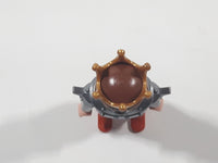 1993 Geobra Playmobil Medieval Castle Brown Hair King with Crown In Blue and Grey Armor Top 3" Tall Toy Figure