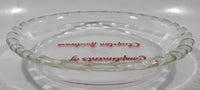 Vintage Pyrex 208 8 1/4" Clear Glass Pie Plate Compliments of Clugston Hardware Vancouver B.C. Made in Canada