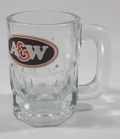 1970s A & W Restaurants Clear Glass 3 1/8" Tall Miniature Glass Mug