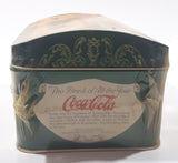 Drink Coca-Cola Delicious and Refreshing Girl on the Beach Green Hinged Tin Container Soda Pop Collectible