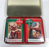 1995 Coca Cola Nostalgia Playing Cards and Collectible Santa Claus Christmas Tin 2 Decks New in Package