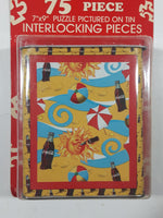 1999 Coca Cola Travel Puz 75 Piece 7" x 9" Puzzle in Beach Ball Sun Umbrella Themed Tin New in Package