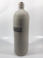 Antique Late 1800s Gnaule Gin or Brandy 10 5/8" Tall Stoneware Pottery Cork Top Liqour Bottle