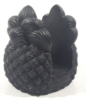 Vintage 1970s Coco Joe's #144 Pineapple Shaped Black Carved Lava Rock Napkin Holder Made in Hawaii