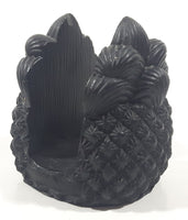 Vintage 1970s Coco Joe's #144 Pineapple Shaped Black Carved Lava Rock Napkin Holder Made in Hawaii