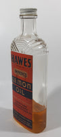 Antique 1930s Hawes Improved Lemon Oil Cleans And Polishes Furniture Woodwork Refrigerators etc 8 5/8" Tall Glass Bottle