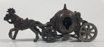 Vintage Miniature Cinderella Horse Drawn Carriage Metal Pencil Sharpener Doll House Furniture Size with Rolling Wheels