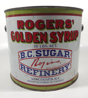 Vintage Rogers Syrup Golden Sugar Vancouver, B.C. Sugar Refinery 10lb Tin Metal Can Pail