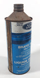 Vintage Ford Heavy Duty Brake Fluid 32 fl oz 909 ml Blue and White Metal Can FULL