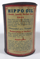 Antique James Weir Company Ltd Toronto Hippo Oil Permanent Pliable 4 1/2" Tall Metal Oil Can FULL