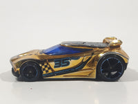 2013 Hot Wheels Racing Super Chromes Chicane Gold Chrome Die Cast Toy Race Car Vehicle