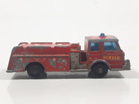 Vintage 1966 Lesney Matchbox Series No. 29 Denver Fire Pumper Truck Red Die Cast Toy Car Vehicle Made in England