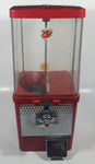 Vintage Komet Red Metal with Plastic Globe "Thank You" 15 1/2" Tall Gumball Candy Dispenser Vending Machine with Two Keys