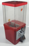 Vintage Komet Red Metal with Plastic Globe "Thank You" 15 1/2" Tall Gumball Candy Dispenser Vending Machine with Two Keys