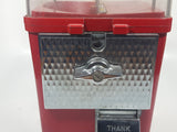 Vintage Komet Red Metal with Plastic Globe "Thank You" 15 1/2" Tall Gumball Candy Dispenser Vending Machine with Two Keys