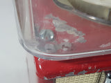 Vintage Northwestern MORRIS ILLINOIS Red Metal with Plastic Globe 17 1/2" Tall Gumball Candy Dispenser Vending Machine with Two Keys
