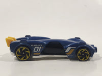 2019 Hot Wheels Experimotors Slide Kick Dark Blue Die Cast Toy Car Vehicle