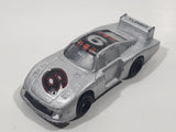 Vintage 1980s Welly Porsche Turbo #6 Silver Grey Die Cast Toy Race Car Vehicle