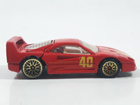 1997 Hot Wheels Ferrari F40 Red Die Cast Toy Dream Luxury Super Car Vehicle Opening Rear Mount Engine