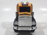 Vintage 1983 Buddy L Construction Kenworth Semi Tractor Truck Yellow Pressed Steel and Plastic Die Cast Toy Car Vehicle
