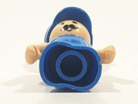 Vintage Fisher Price Little People Blue Hat and Suit 2 1/4" Tall Toy Figure